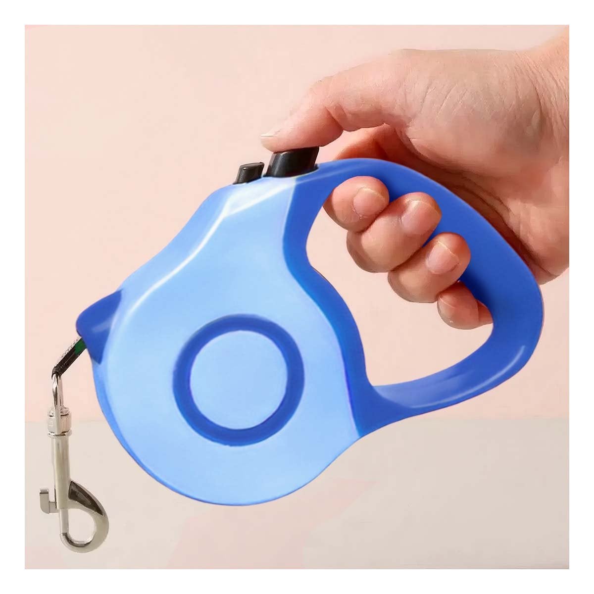 LEASH RETRACTIL 5M PARA PERRO CON CONTROL PRACTICO DOBLE TONO YREGALO STICKER - 3