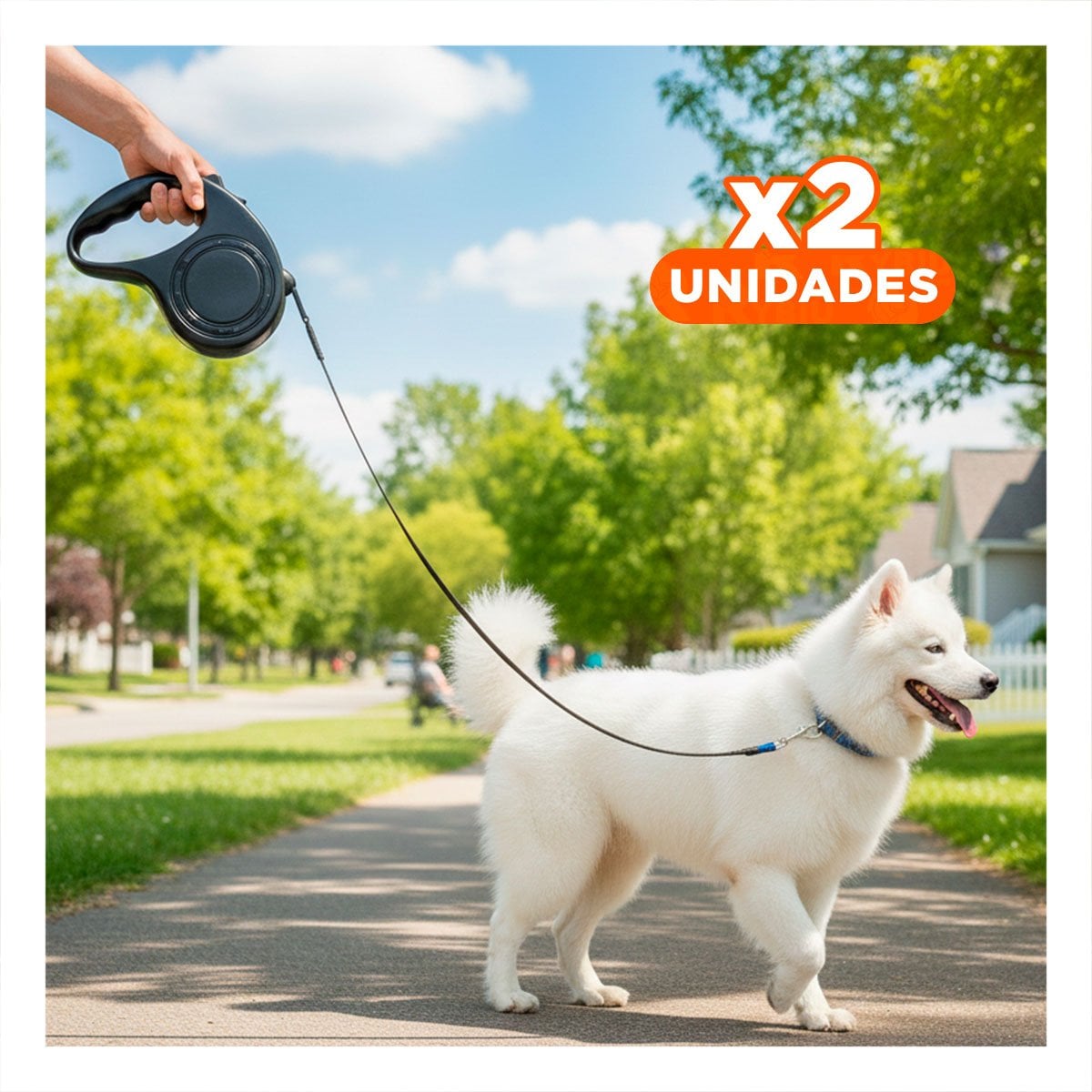 PACK2 CORDON AJUSTABLE PARA MASCOTAS RESISTENTE Y CONFIABLE DURANTE CAMINATAS NEGRO - 1