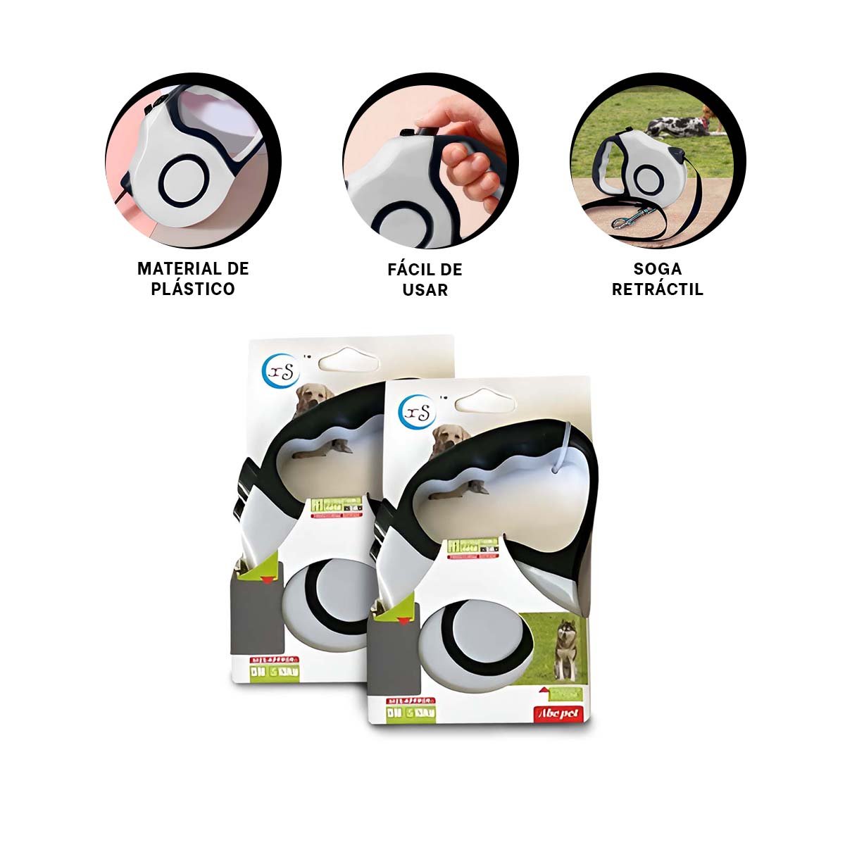 SUJETADOR RETRACTIL PARA PERRO PLOMO DOBLE TONO MODERNO Y RESISTENTE YSTICKY - 5