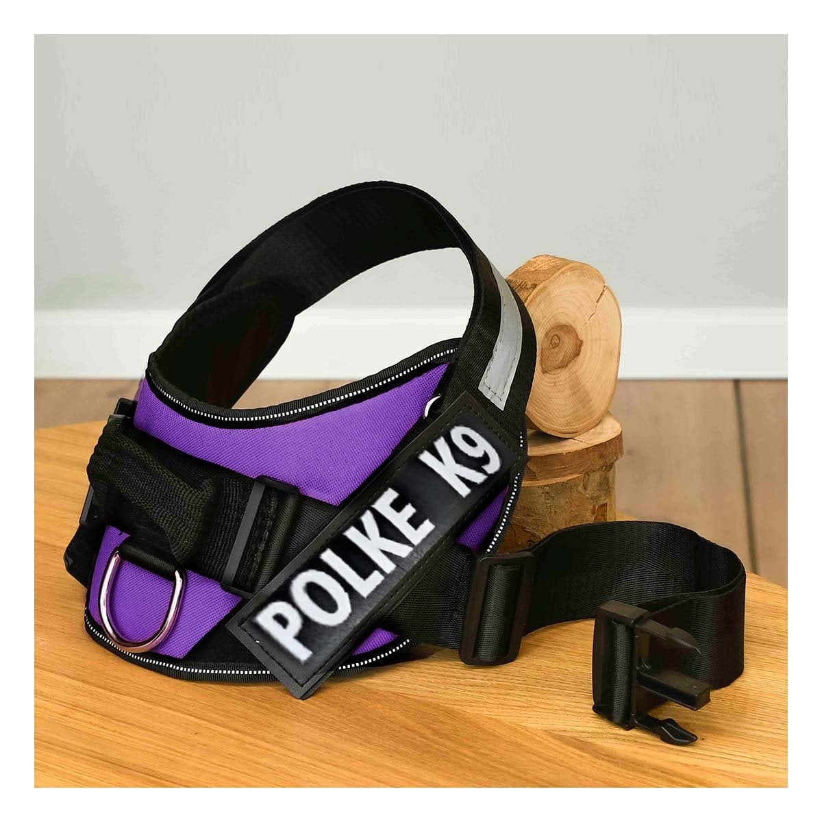 PACK2 PECHERA RESISTENTE PARA MASCOTA TALLA M CON SOPORTE SEGURO MORADO YPAPEL REGALO - 2
