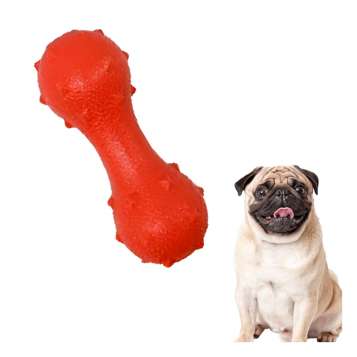 MORDEDOR MANCUERNA DE PUAS PARA PERRO ROJO TEXTURIZADO Y FUNCIONAL YREGALO STICKER - 1