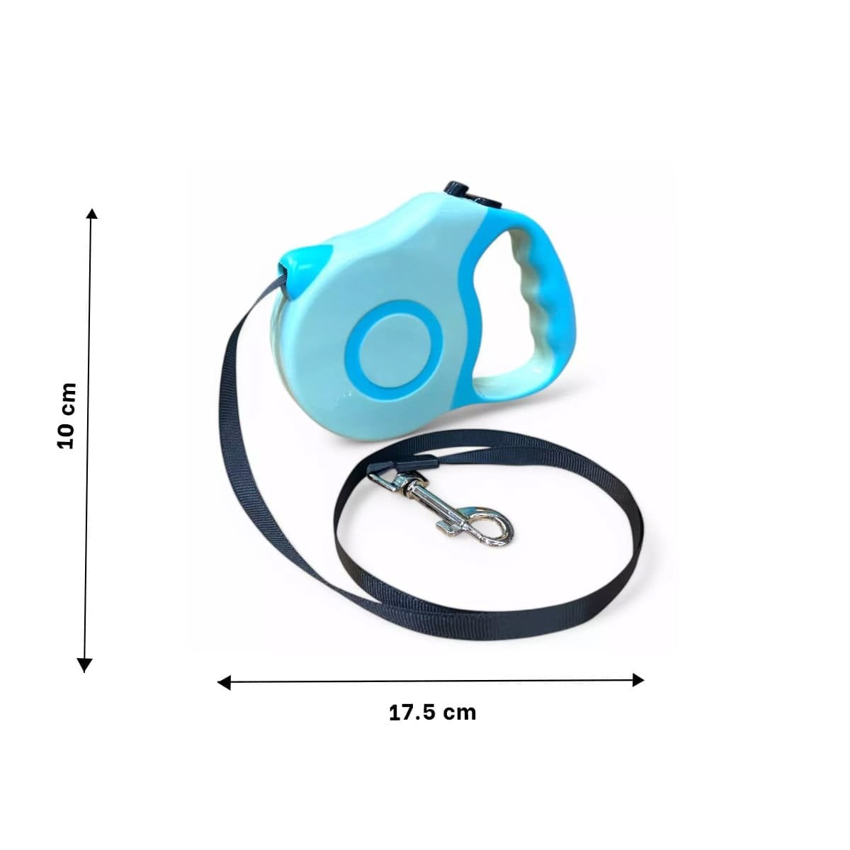 SUJETADOR RETRACTIL 3M PARA MASCOTAS CON DISENO DOBLE TONO CELESTE PRACTICO YLIGAS REGALO - 4