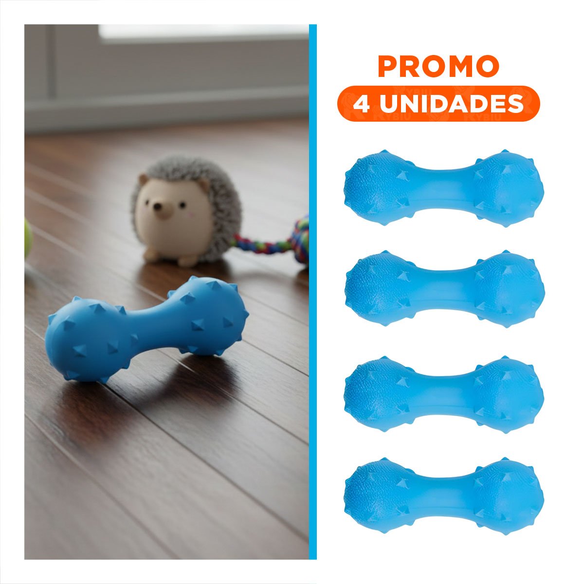 PACK4 ARTICULO INTERACTIVO PARA MASCOTA CELESTE CON RELIEVE MARCADO - 1