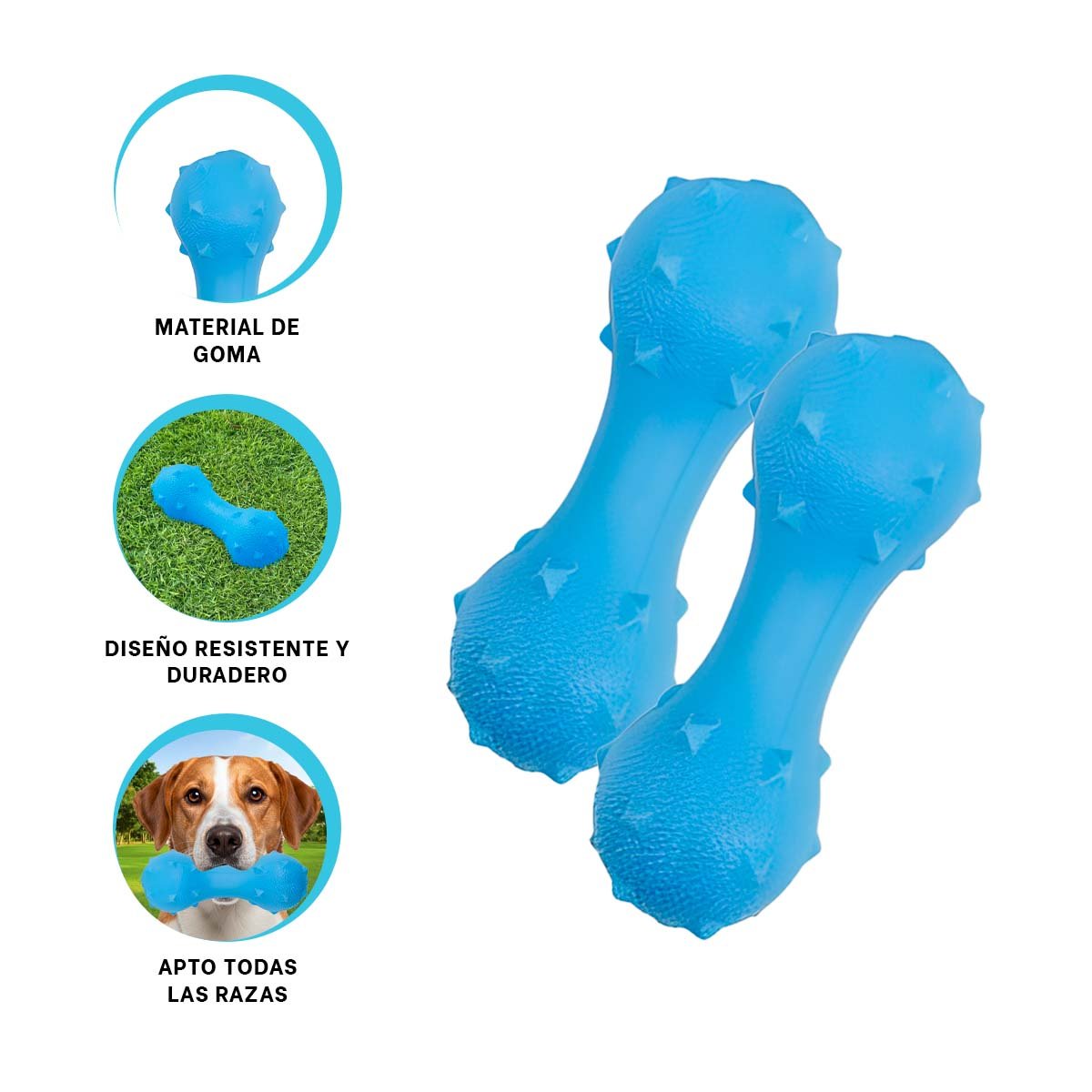 ARTICULO MANCUERNA DE PUAS PARA PERRO CELESTE PARA DIVERSION ACTIVA YSTICKY - 5
