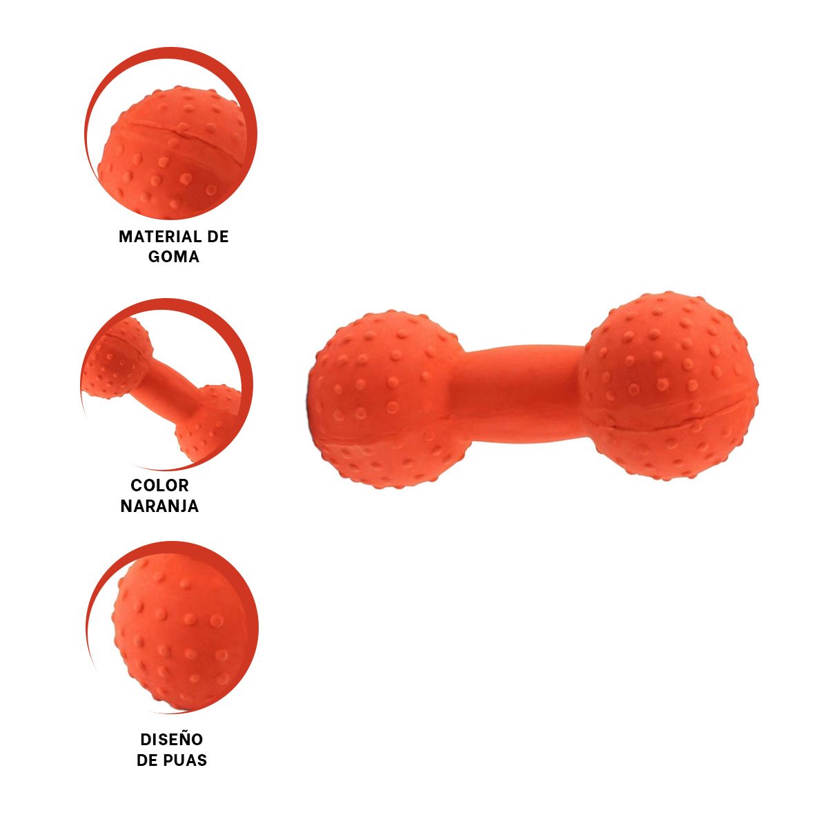 COMPLEMENTO MANCUERNA DE PUAS NARANJA PARA MASCOTA CON TEXTURA FIRME YSTICKY - 5