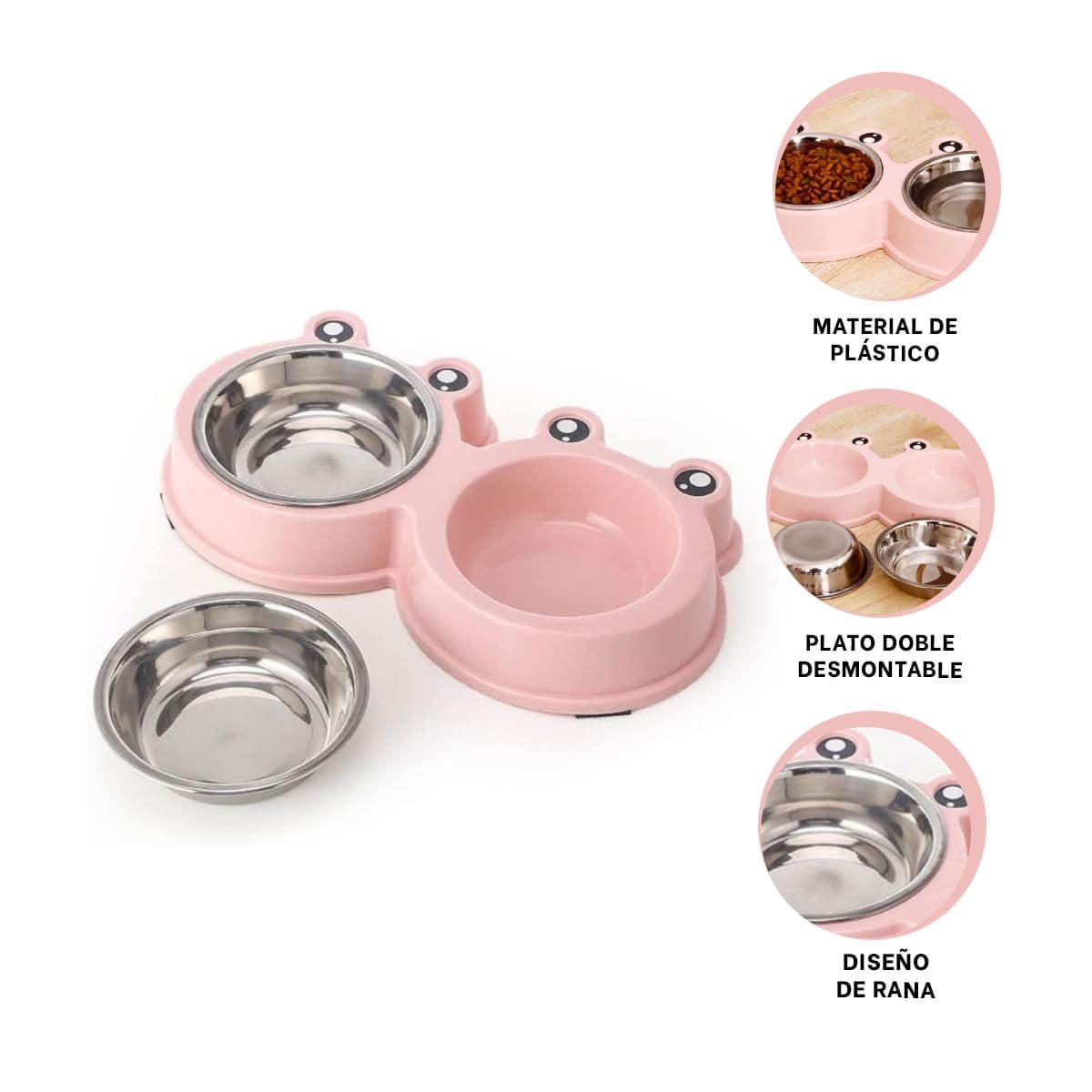 ACCESORIO DOBLE DESMONTABLE RANA ROSADO PASTEL PARA PERRO Y GATO YSTICKY - 5