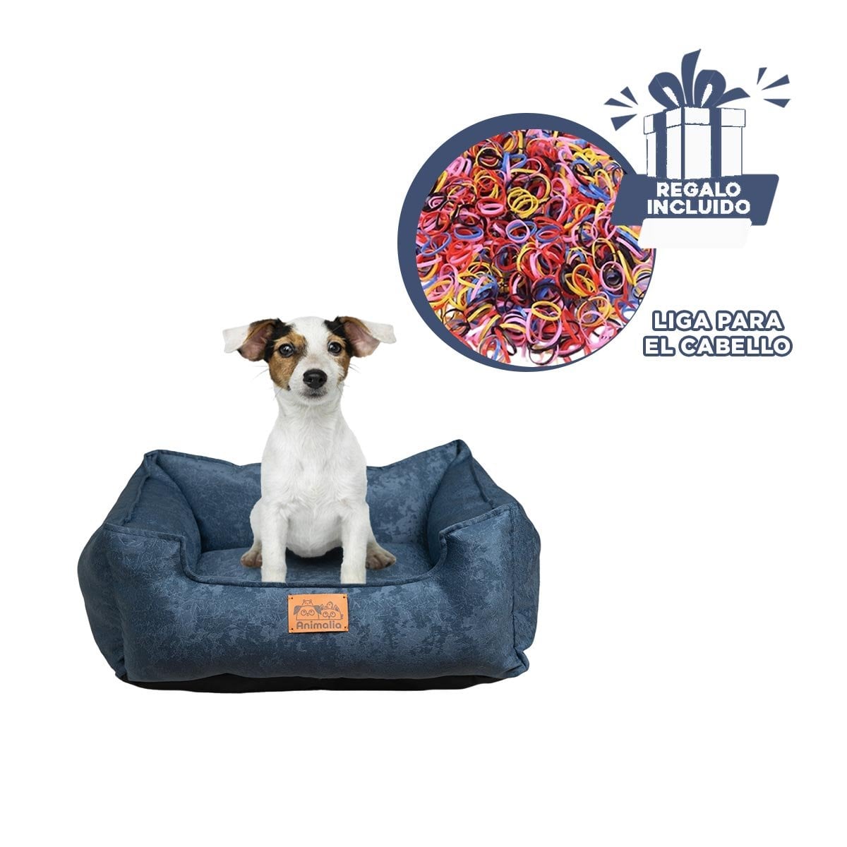 CAMA EN COLOR COMPLETO DE AZUL LABRADO DE TALLA S PARA MASCOTAS CONFORTABLE YLIGAS REGALO - 2
