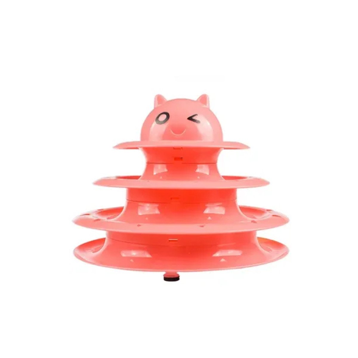 JUEGO DE 3 NIVELES CON PELOTAS ROSADO PARA GATO DIVERTIDO YREGALO STICKER - 1