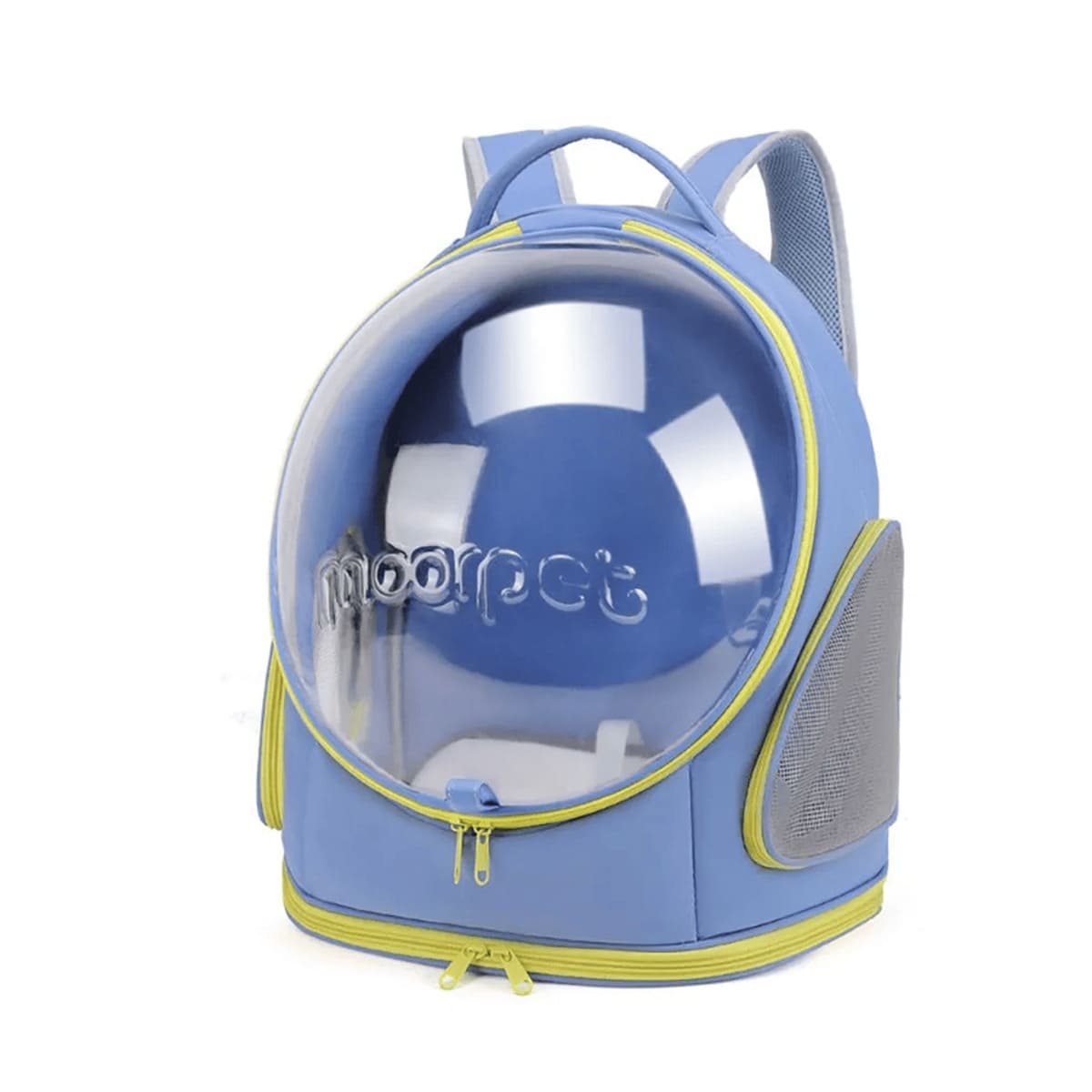 MOCHILA PANORAMICA DE NAVE ESPACIAL AZUL CON ESPACIO COMODO PARA MASCOTAS YREGALO STICKER - 1