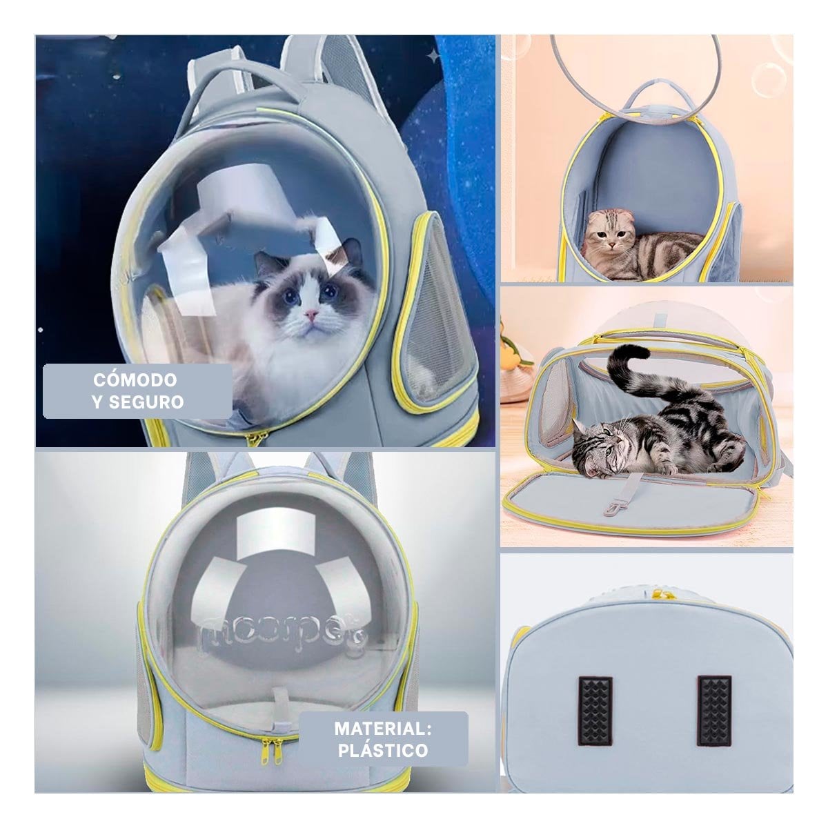 PACK2 TRANSPORTADORA PLOMO CON NAVE ESPACIAL Y ESPACIO INTERIOR PANORAMICO YPAPEL REGALO - 3