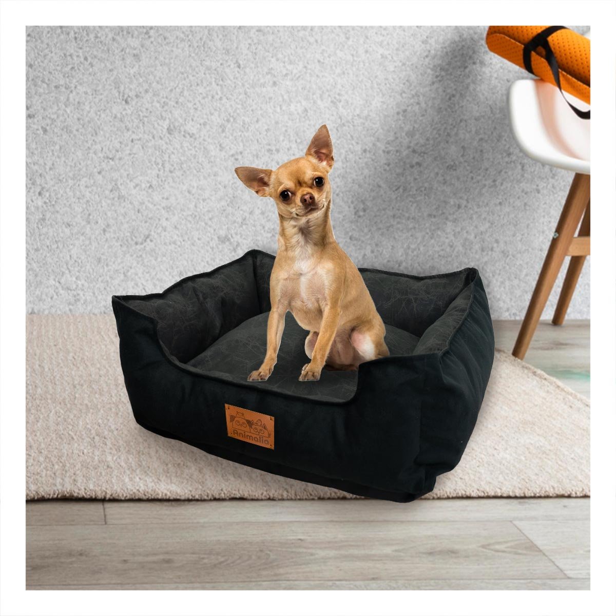 PACK4 SUPERFICIE ACOLCHADA PARA PERRO TALLA S NEGRO CENTRO NEGRO - 2