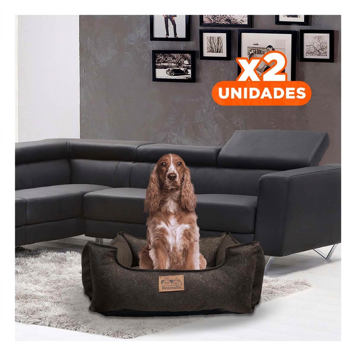 PACK2 ESPACIO DE DESCANSO PARA PERRO TALLA M MARRON COMPLETO YPAPEL REGALO - 1