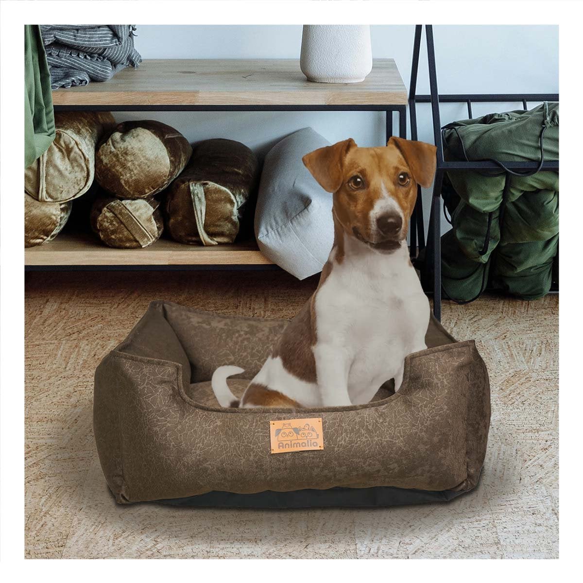 COLCHON PARA PERRO TALLA S MARRON CON COMPLETO YPAPEL REGALO - 2