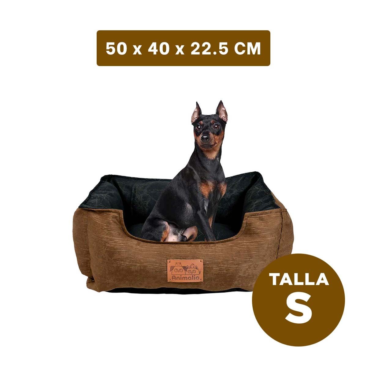 PACK4 SUPERFICIE ACOLCHADA PARA PERRO TALLA S MARRON CENTRO NEGRO - 4