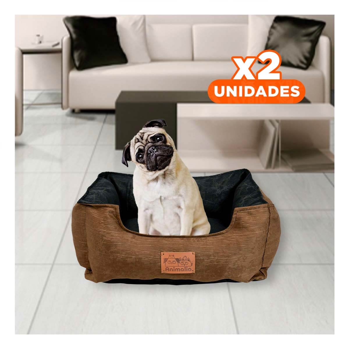 PACK2 ESPACIO DE DESCANSO PARA PERRO TALLA S MARRON CENTRO NEGRO YPAPEL REGALO - 1