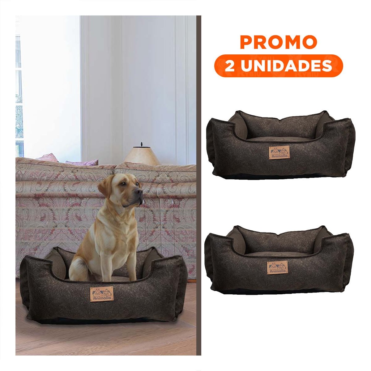 PACK2 NIDO PARA PERRO TALLA M MARRON COMPLETO YREGALO STICKER - 1