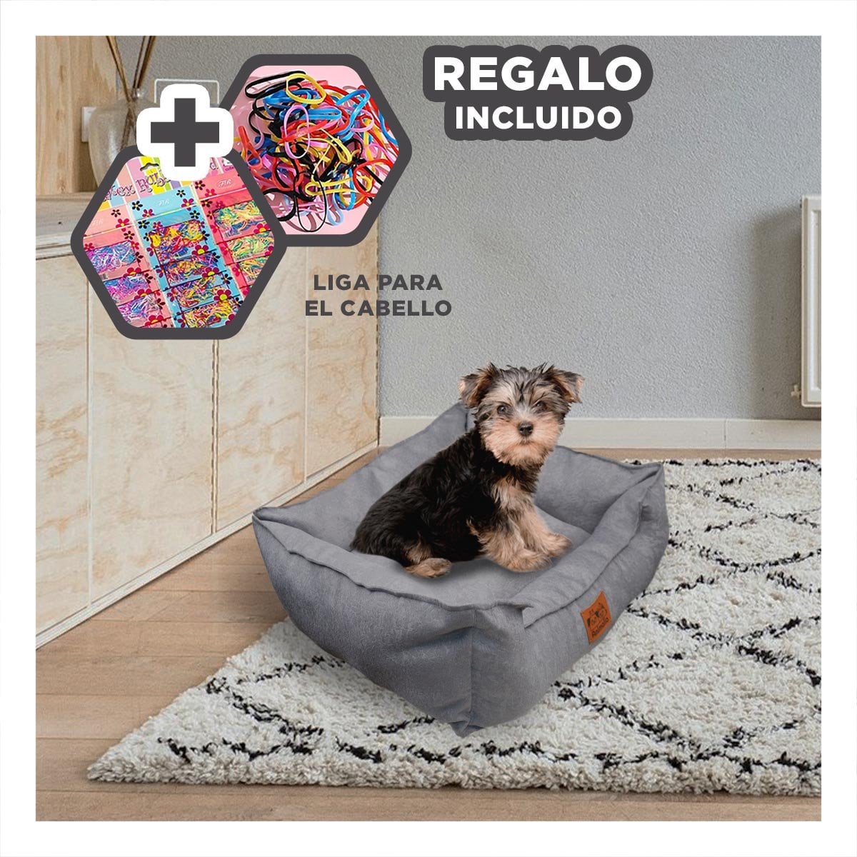 LECHO PARA PERRO TALLA S PLOMO LABRADO CON COMPLETO YLIGAS REGALO - 2