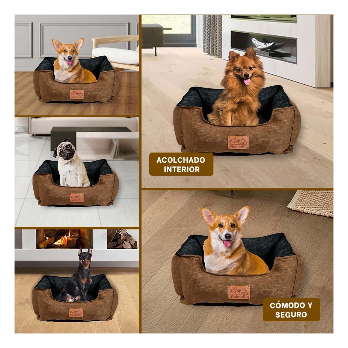 DESCANSO PARA PERRO TALLA S MARRON CON CENTRO NEGRO YSTICKY - 2
