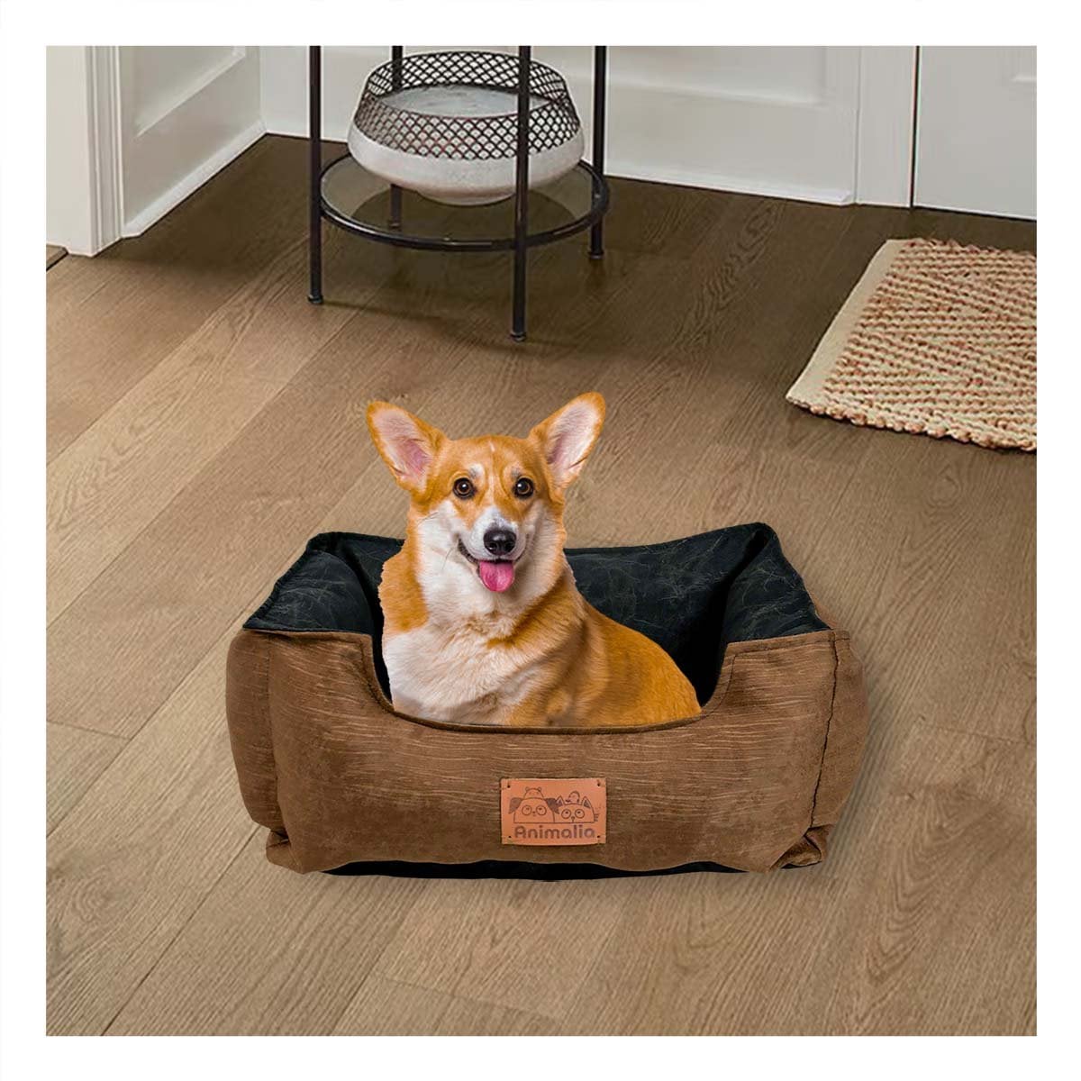 DESCANSO PARA PERRO TALLA S MARRON CON CENTRO NEGRO YSTICKY - 3