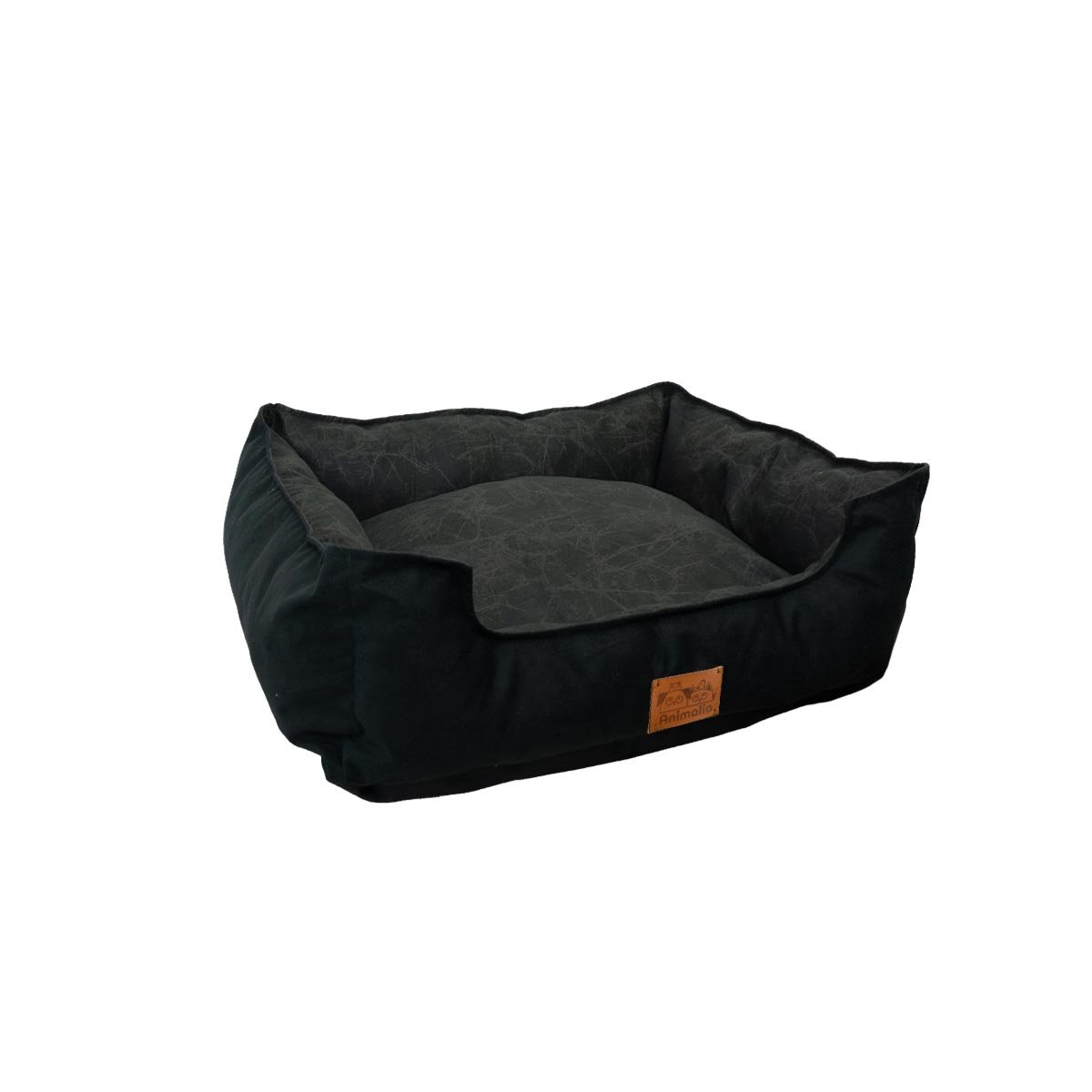 ALMOHADON PARA PERRO TALLA S NEGRO LISO CON CENTRO NEGRO YREGALO STICKER - 1