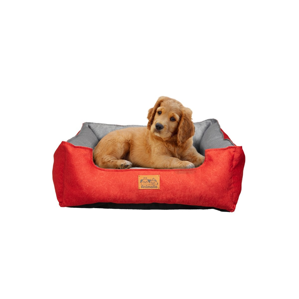 ALMOHADON PARA PERRO TALLA S ROJO LABRADO CON CENTRO PLOMO YREGALO STICKER - 1