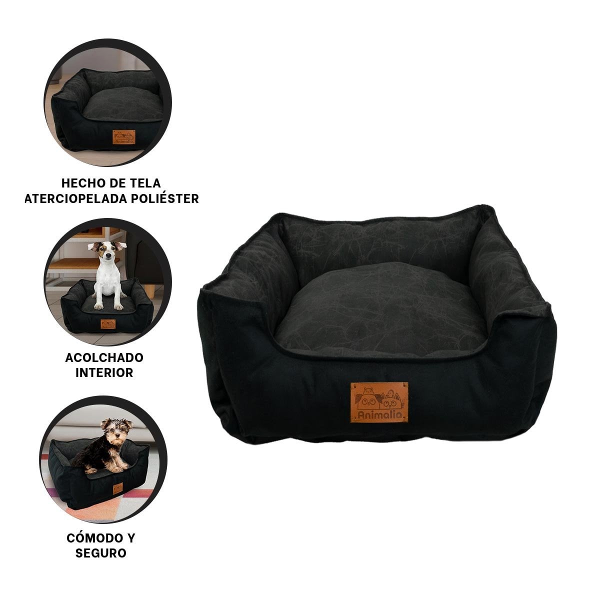 DESCANSO PARA PERRO TALLA S NEGRO LISO CON CENTRO NEGRO YSTICKY - 5