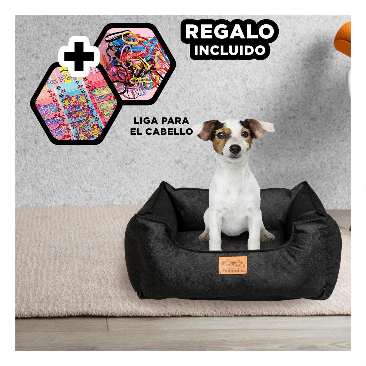 LECHO PARA PERRO TALLA S NEGRO LABRADO CON COMPLETO YLIGAS REGALO - 2