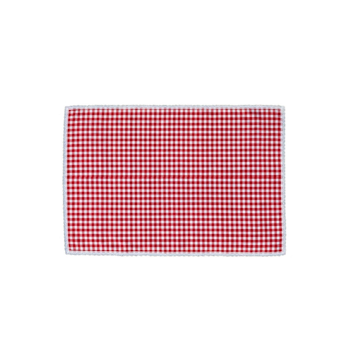 ALFOMBRA PICNIC CON BORDE DE ENCAJE PARA COMPARTIR EN FAMILIA ROJO Y BLANCO Y LIGAS REGALO - 1