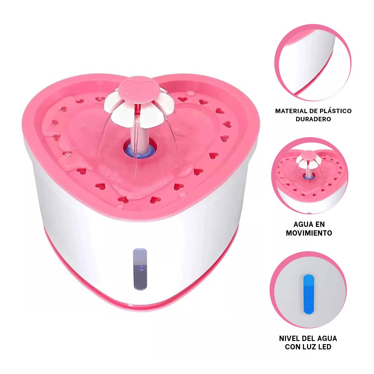 BEBEDERO CON FORMA DE CORAZON ROSADO PARA EL CARIÑO DE SU FAMILIA YPAPEL REGALO - 5