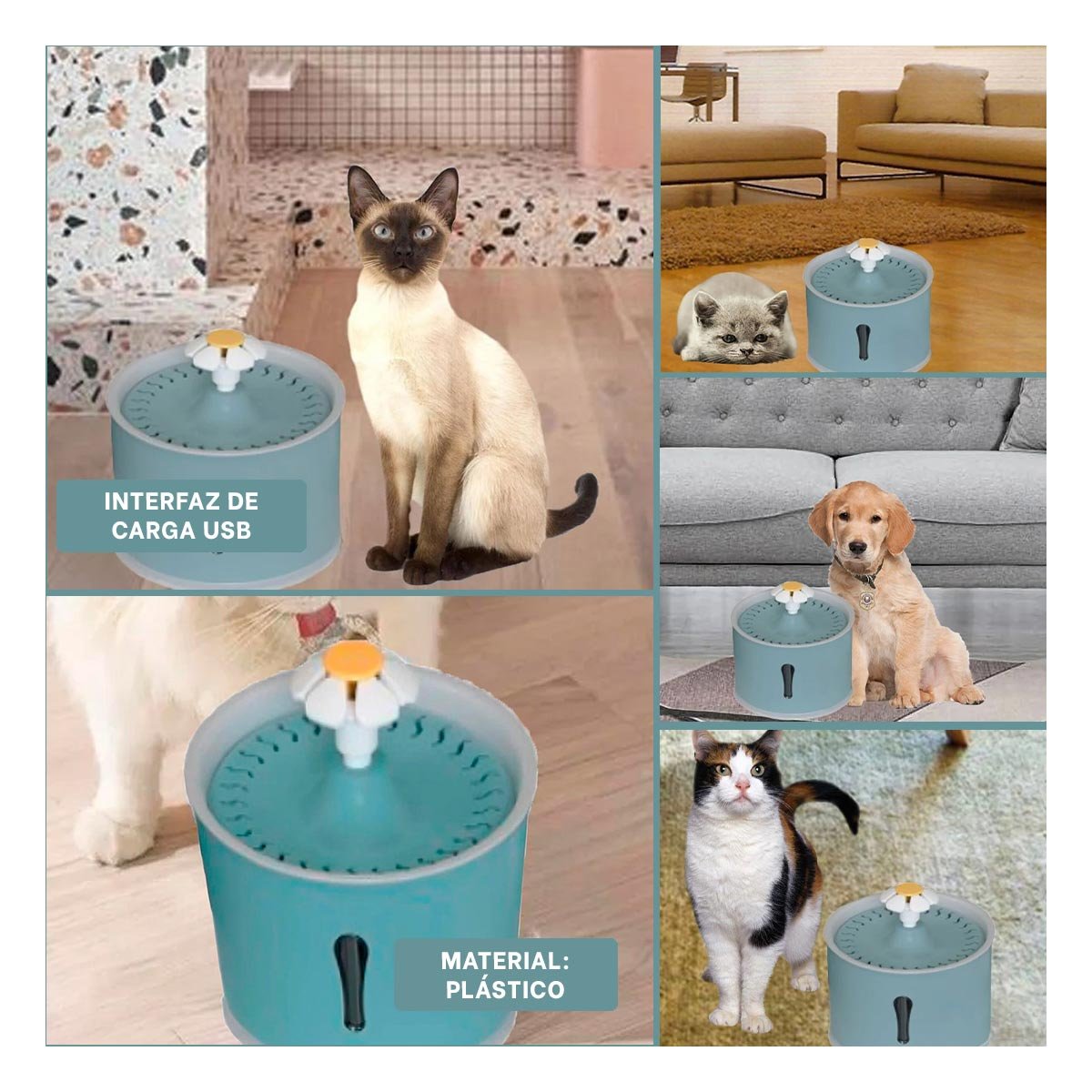 BEBEDERO CIRCULAR LIGERO AZUL ACERO PARA REFRESCAR A SU FAMILIA YPAPEL REGALO - 3