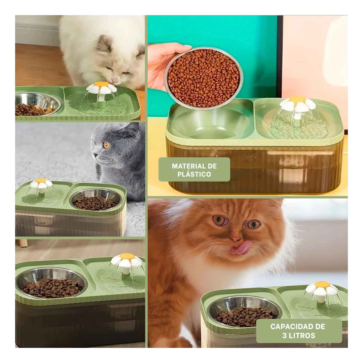 PLATO DOBLE RECTANGULAR VERDE PARA NUTRIR A SU MASCOTA CON CALMA YPAPEL REGALO - 3