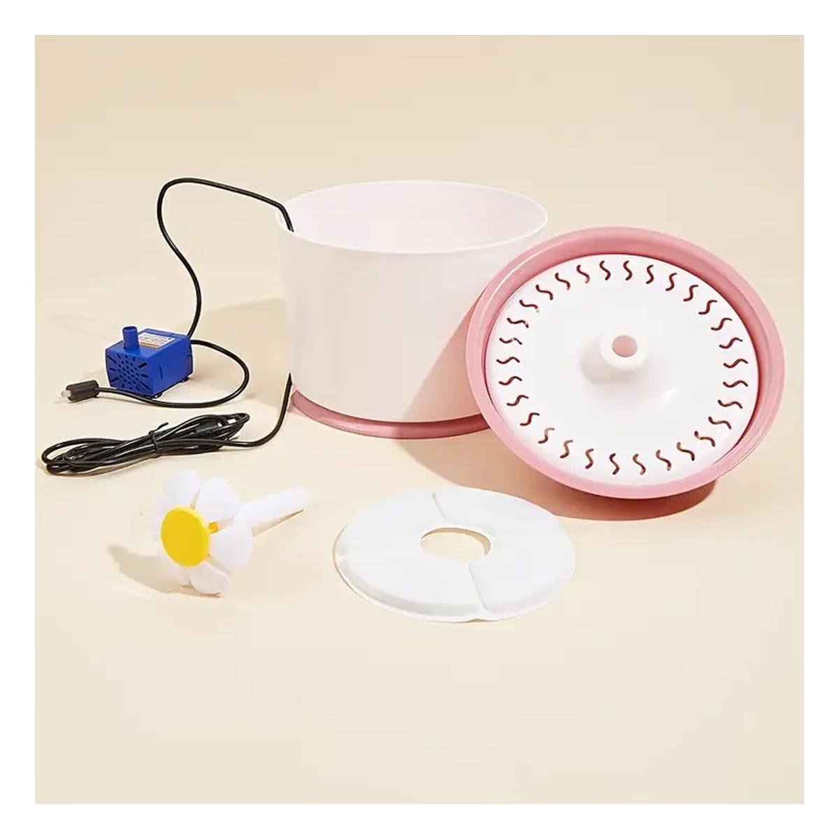 FUENTE DE AGUA CIRCULAR PET ROSADO DE PLASTICO PARA HIDRATACION CON MUCHA CALMA - 1