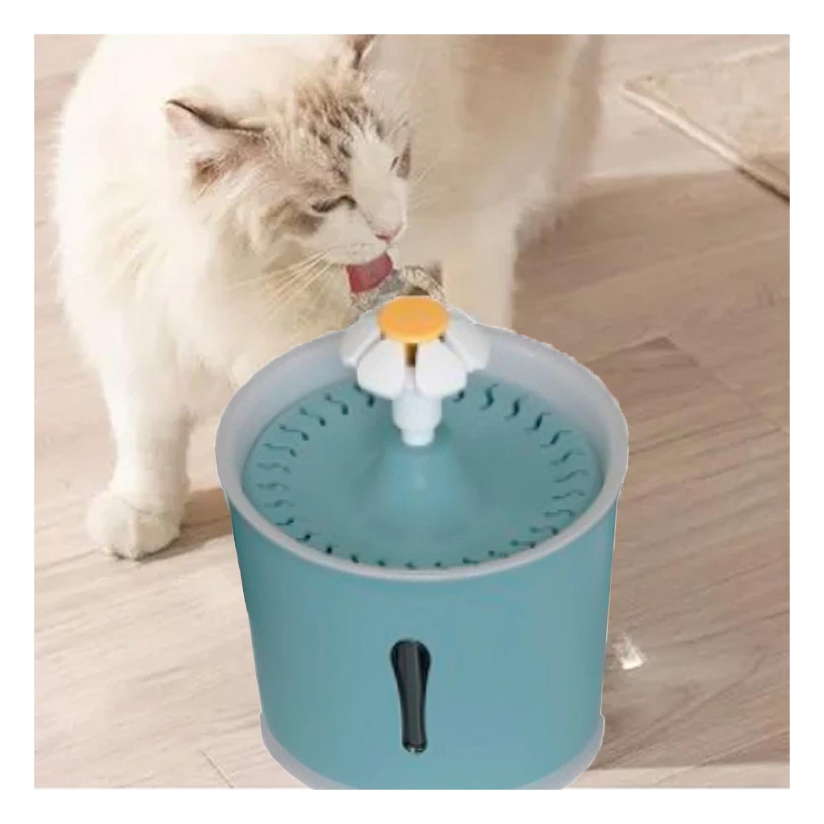 FUENTE DE AGUA CIRCULAR PET AZUL ACERO DE PLASTICO PARA HIDRATACION CON MUCHA CALMA - 1