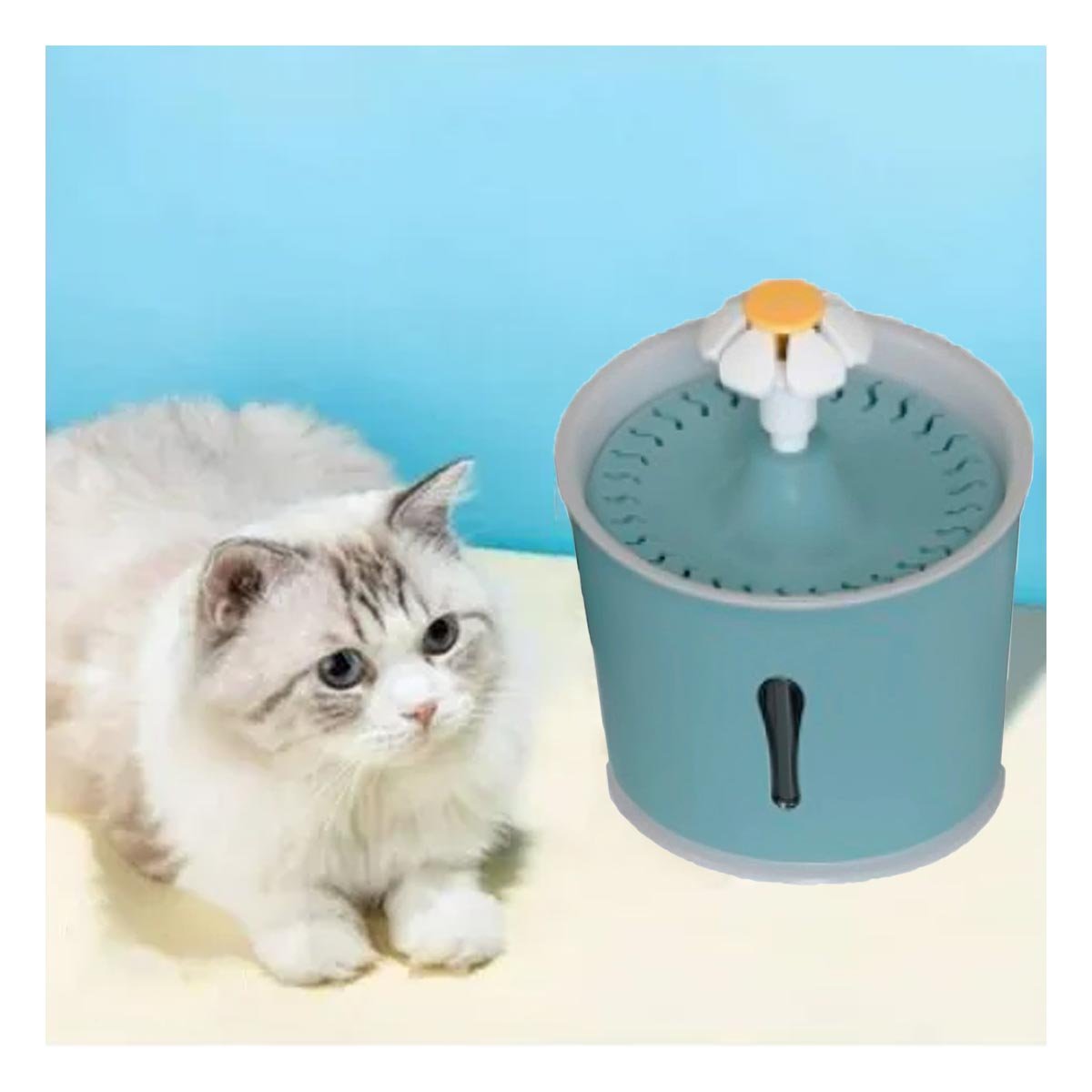 FUENTE DE AGUA CIRCULAR PET AZUL ACERO DE PLASTICO PARA HIDRATACION CON MUCHA CALMA - 3