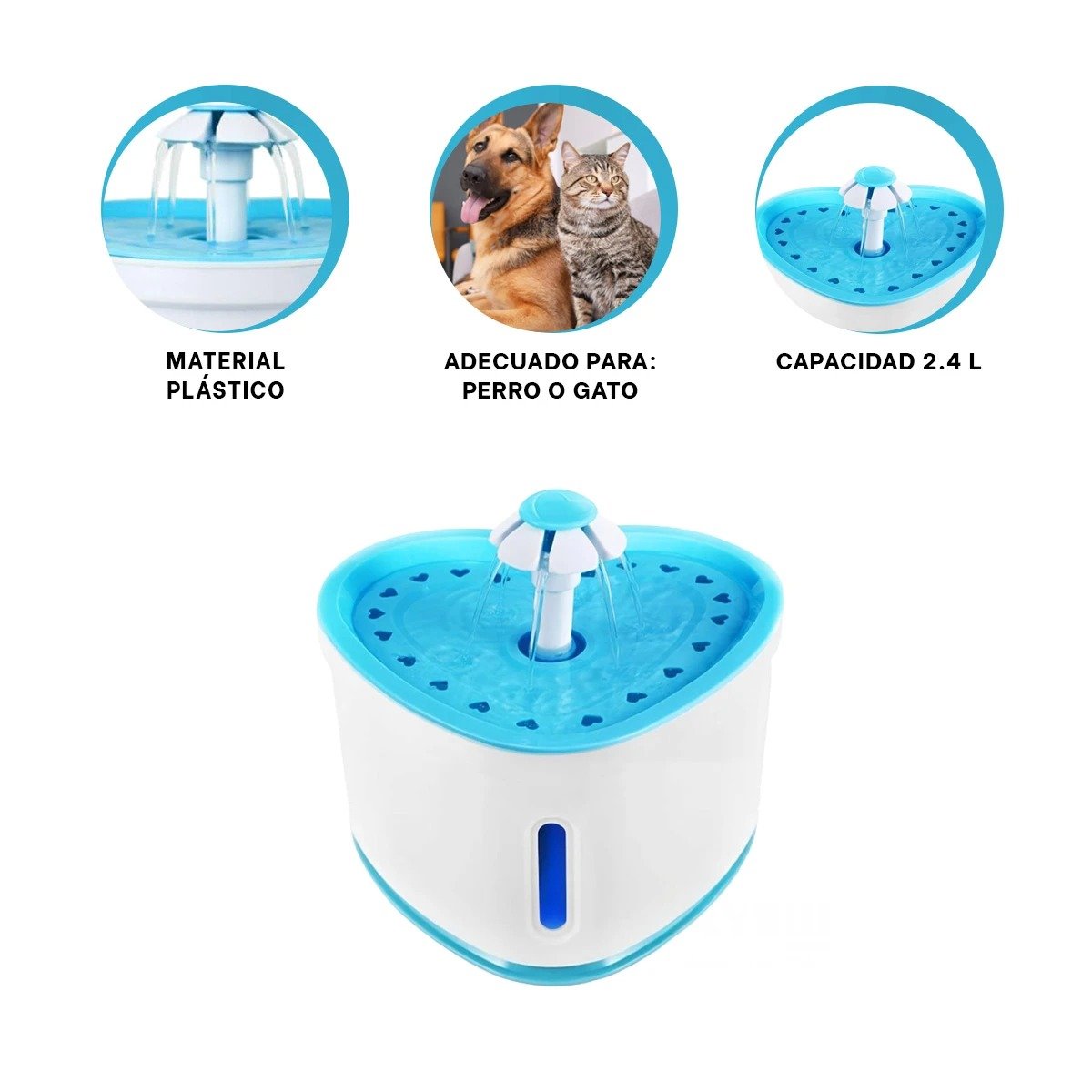 BEBEDERO CON FORMA DE CORAZON CELESTE PARA EL CARIÑO DE SU FAMILIA YPAPEL REGALO - 5