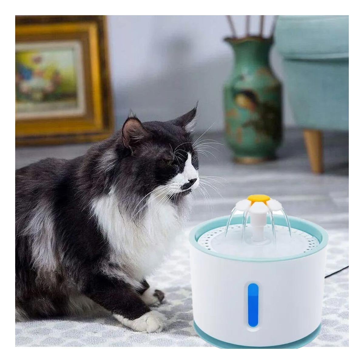 PACK4 MANANTIAL DE POLIPROPILENO PET BLANCO CELESTE CON BOMBA DE MUCHA FUERZA YREGALO STICKER - 3