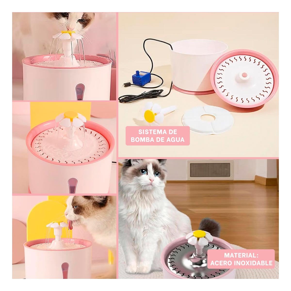 PACK2 MANANTIAL DE POLIPROPILENO PET ROSADO PARA SU DIARIO USO YPAPEL REGALO - 3