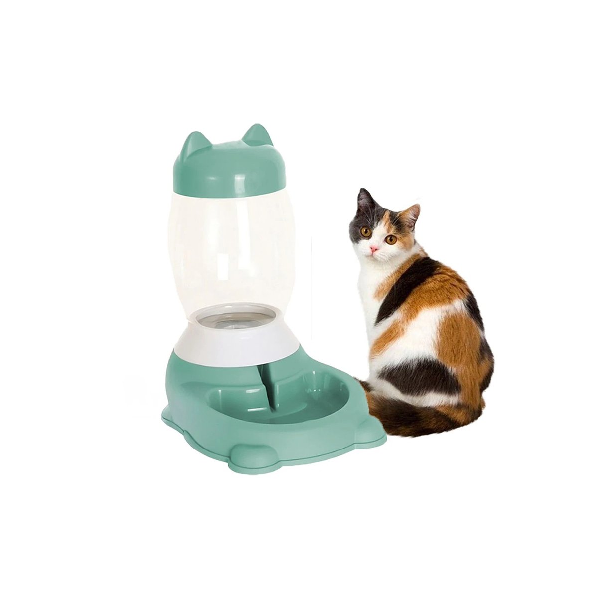 PACK2 BEBEDERO VERDE AUTOMATICO CON BIDON EN GATO PARA MASCOTAS ORDENADAS YREGALO STICKER - 2