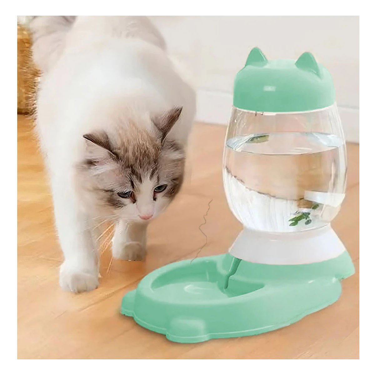 PACK2 BEBEDERO VERDE AUTOMATICO CON BIDON EN GATO PARA MASCOTAS ORDENADAS YREGALO STICKER - 5