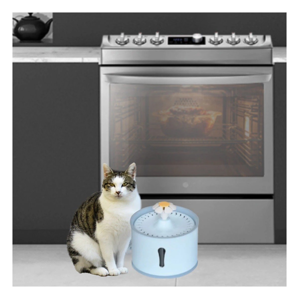MANANTIAL DE POLIPROPILENO PET CELESTE GRIS PARA SU LINDO HOGAR YREGALO STICKER - 2