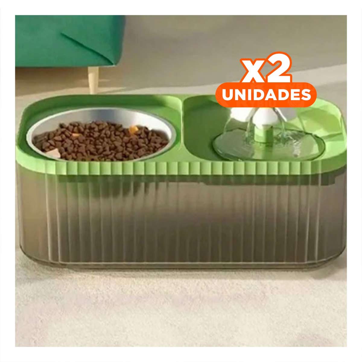 PACK2 ESTACION DE ALIMENTACION VERDE DE GRADO SEGURO PARA SU DIARIO USO YPAPEL REGALO - 1