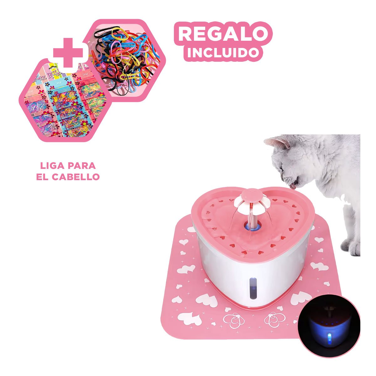 ESTACION DE AGUA SILUETA DE CORAZON ROSADO PARA UN ORDEN MUY LINDO YLIGAS REGALO - 2