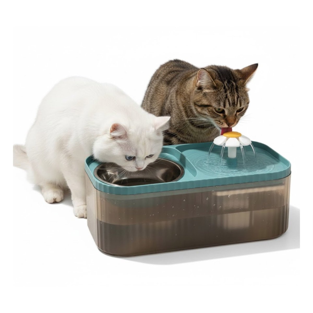 FUENTE DOBLE RECTANGULAR PET CELESTE CON SUPERFICIE DE CALIDAD REAL YSTICKY - 5