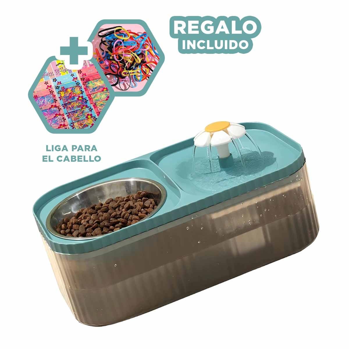 COMEDERO DOBLE RECTANGULAR CELESTE PARA UNA DIETA CON MUCHO ORDEN YLIGAS REGALO - 2
