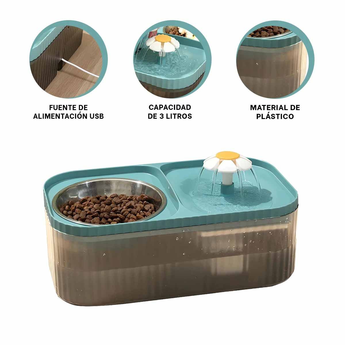 COMEDERO DOBLE RECTANGULAR CELESTE PARA UNA DIETA CON MUCHO ORDEN YLIGAS REGALO - 5