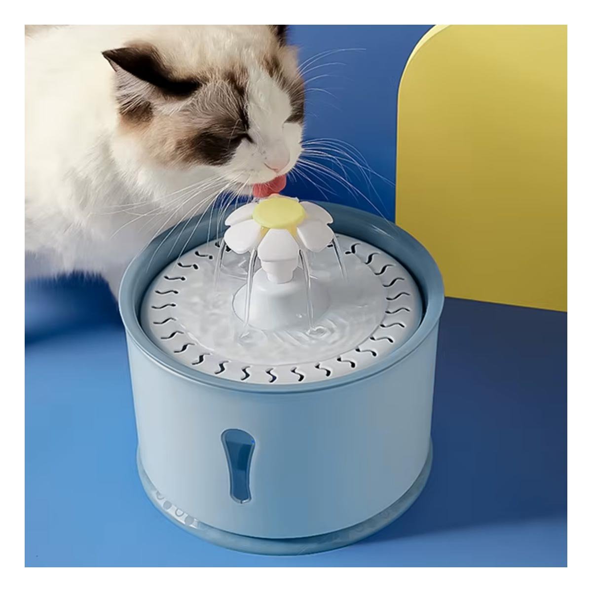 FUENTE DE AGUA CIRCULAR PET CELESTE GRIS DE PLASTICO PARA HIDRATACION CON MUCHA CALMA - 1