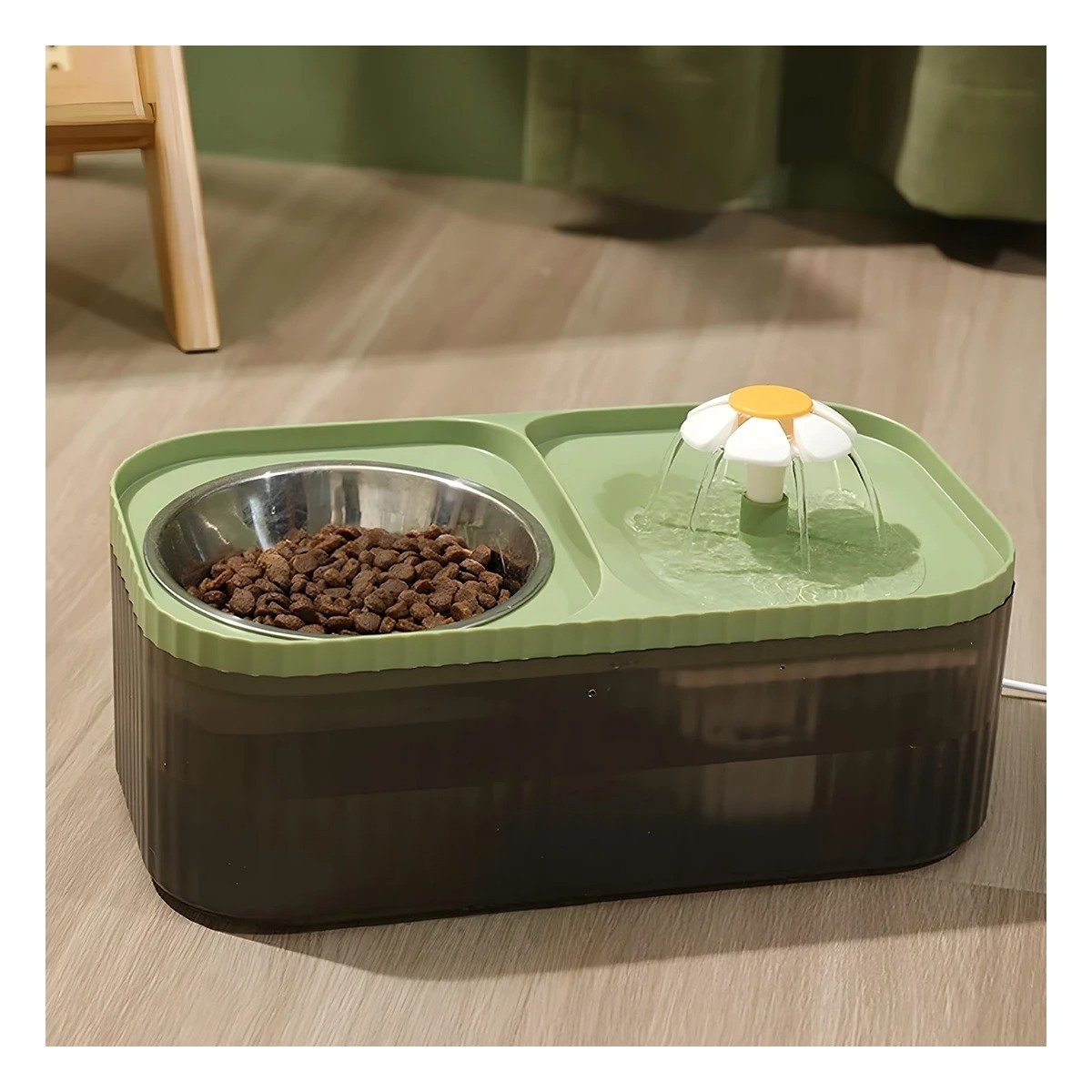 FUENTE DOBLE RECTANGULAR PET VERDE CON SUPERFICIE DE CALIDAD REAL YSTICKY - 1