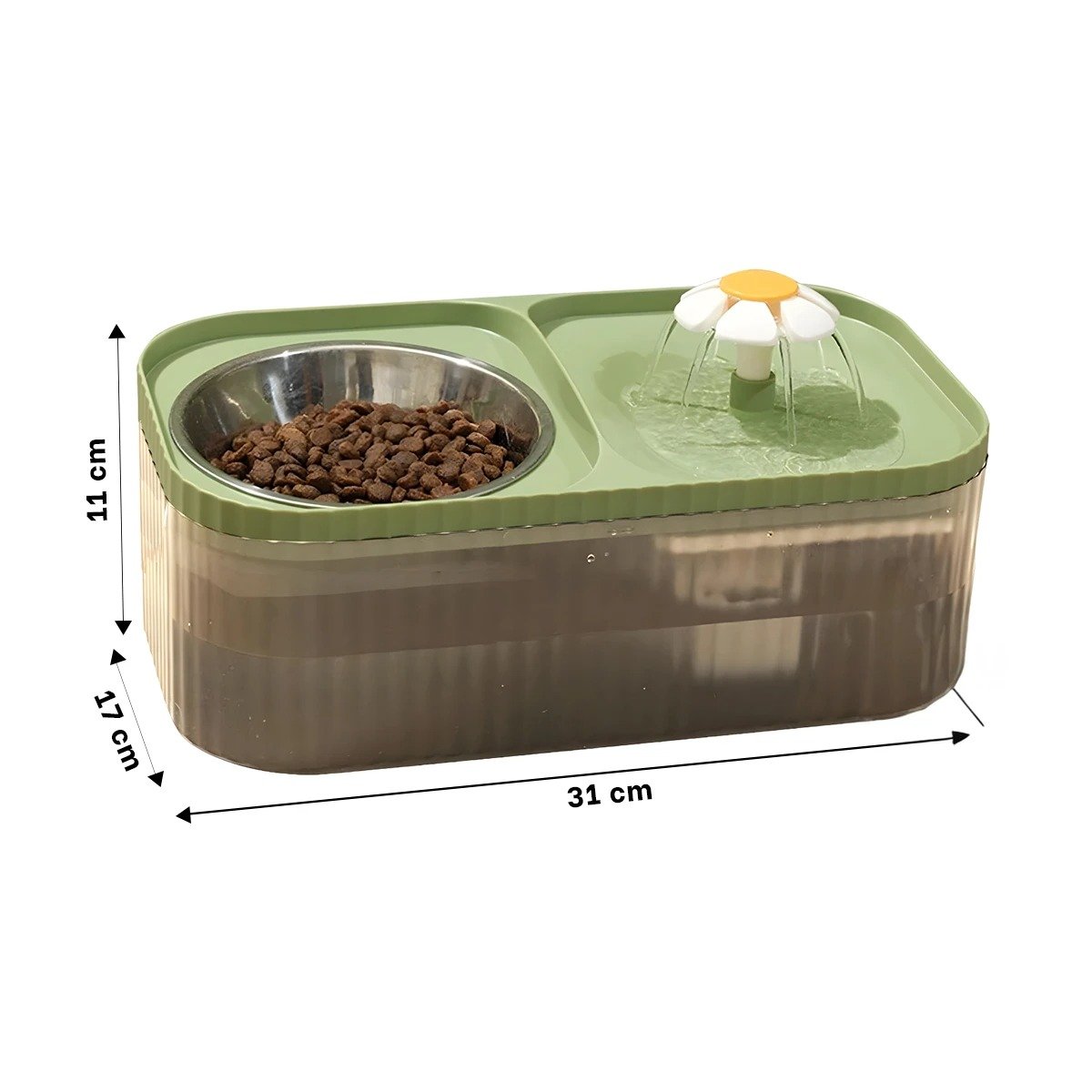 FUENTE DOBLE RECTANGULAR PET VERDE CON SUPERFICIE DE CALIDAD REAL YSTICKY - 4