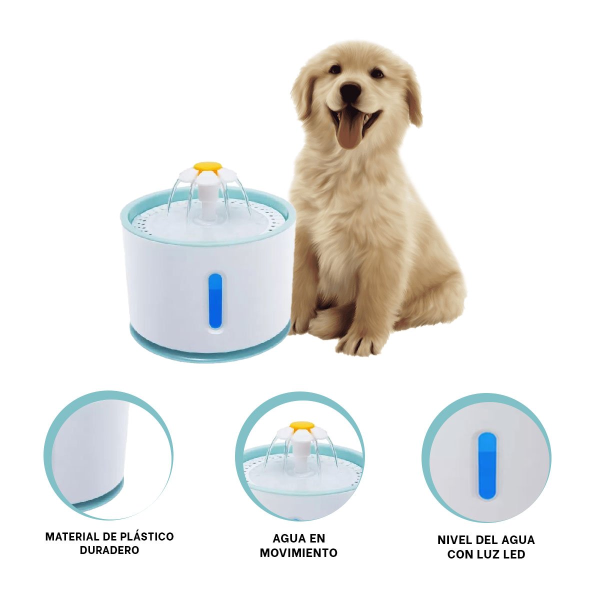 BEBEDERO CIRCULAR LIGERO BLANCO CELESTE PARA REFRESCAR A SU FAMILIA YPAPEL REGALO - 5