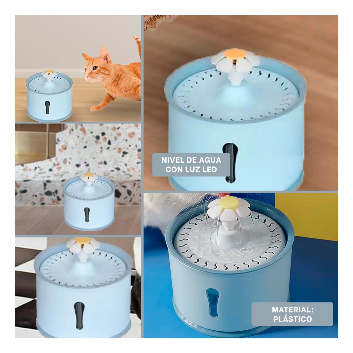 BEBEDERO CIRCULAR LIGERO CELESTE GRIS PARA REFRESCAR A SU FAMILIA YPAPEL REGALO - 3